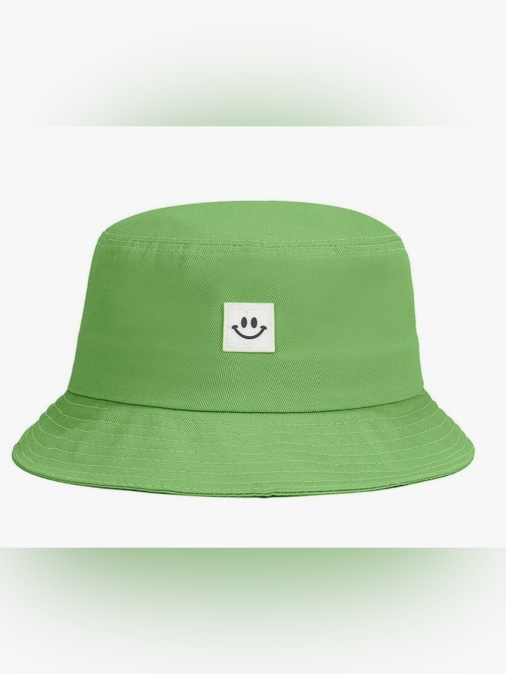 Sun Protection Green Cotton Summer Smiley Bucket Hat NEW Kids S-M Adults